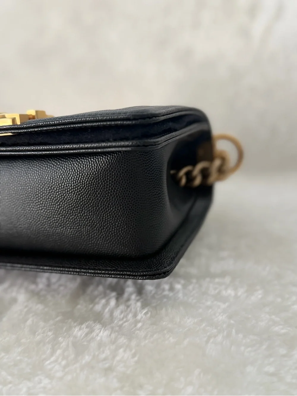 CHANEL Boy Small Black Caviar leather